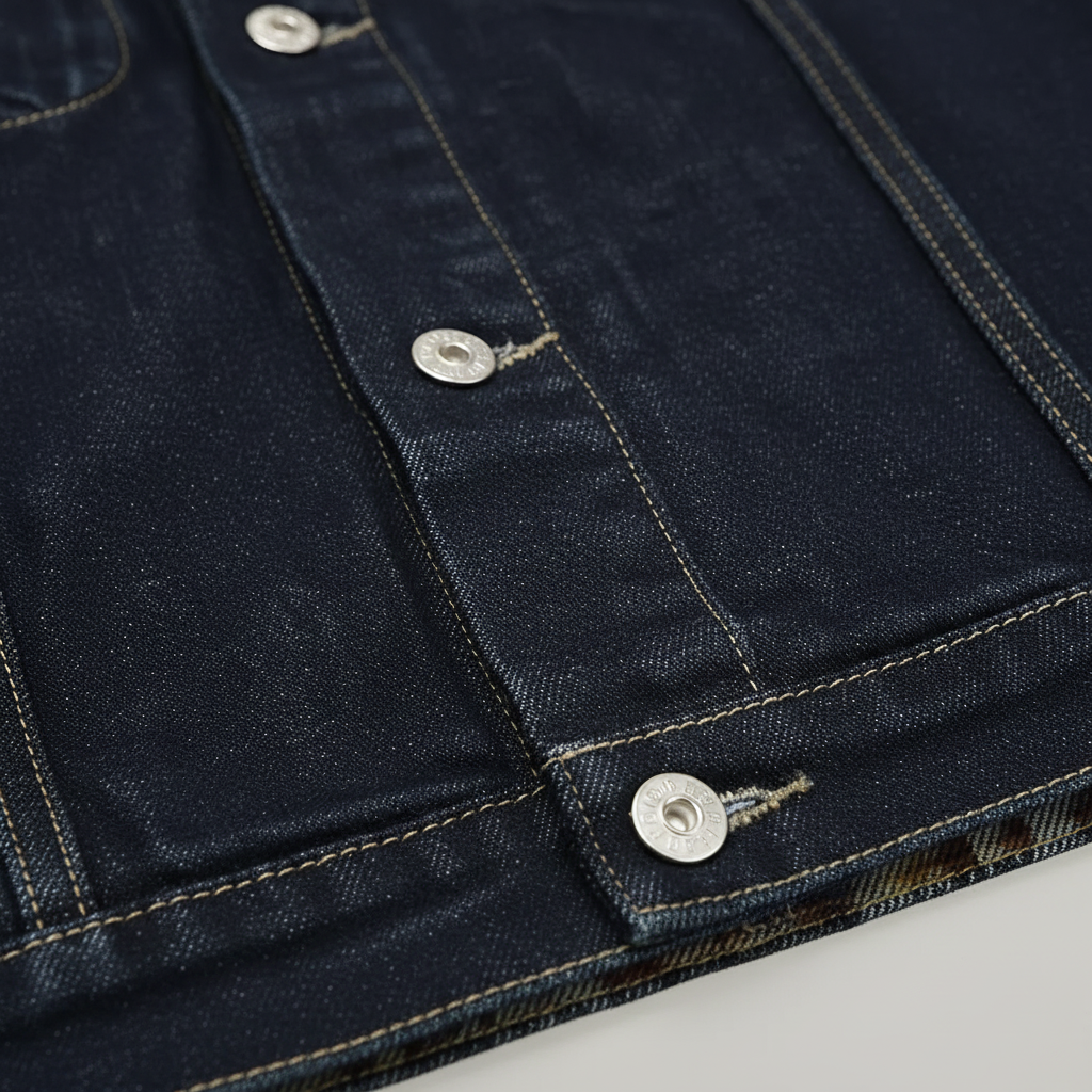 PLAID CONTRAST DENIM JACKET