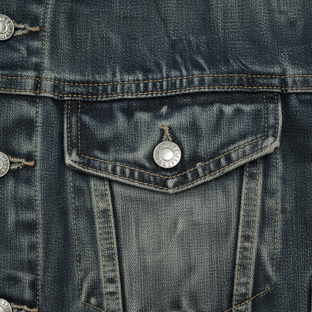 LEATHER COLLAR DENIM JACKET