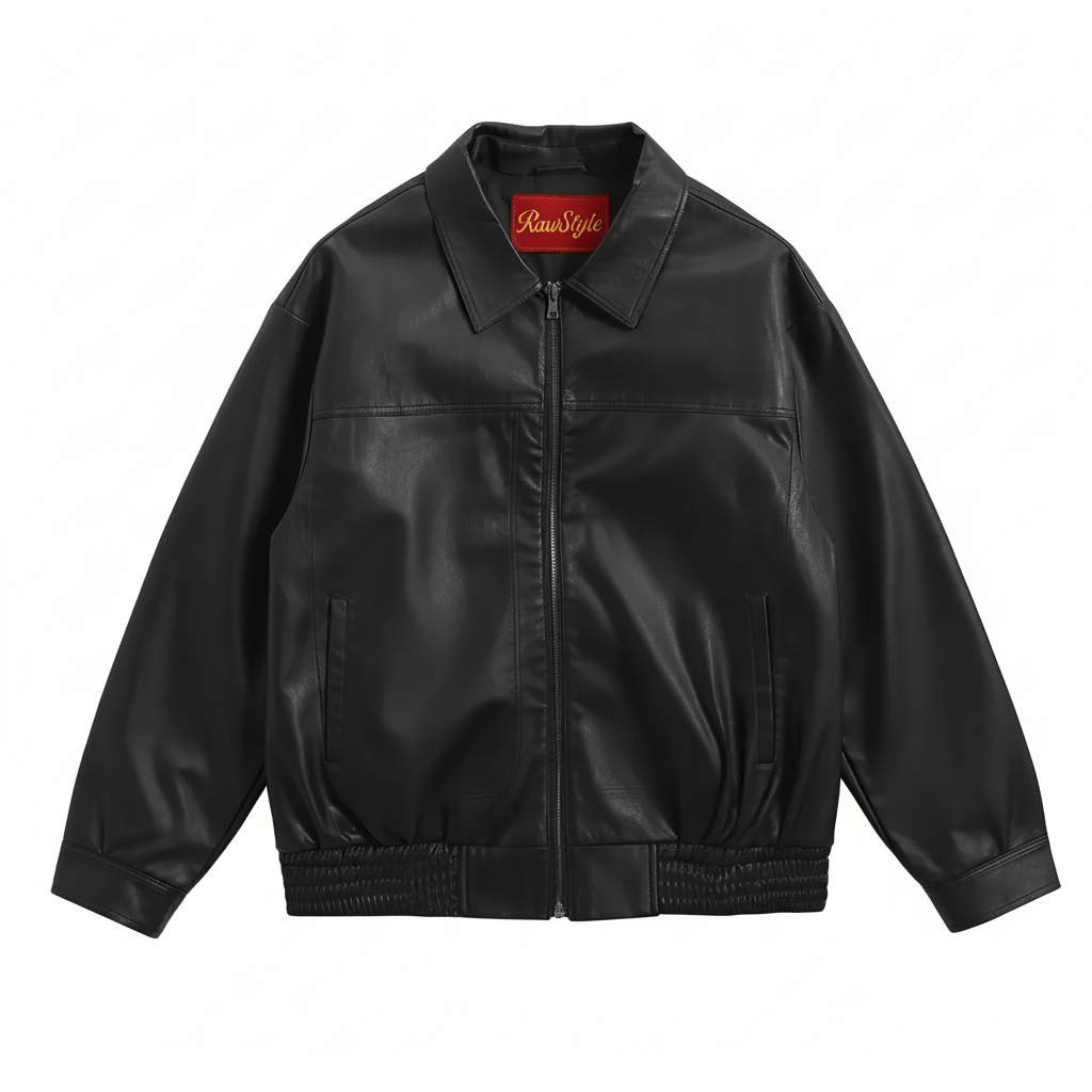 LEATHER BOMBER JACKET