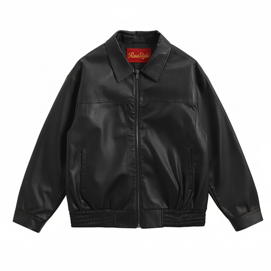 LEATHER BOMBER JACKET